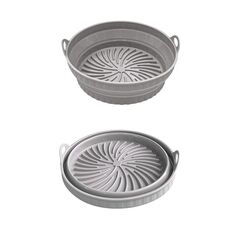 Teglia da forno in silicone resistente alle alte temperature con tappetino per griglia per friggitrice ad aria, specificazione: grigio rotondo