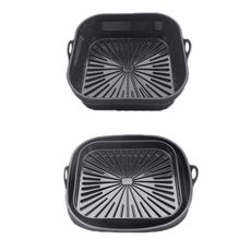 Teglia da forno in silicone resistente alle alte temperature con tappetino per griglia per friggitrice ad aria, specificazione: nero quadrato