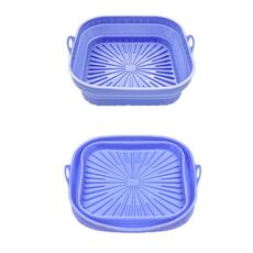 Teglia da forno in silicone resistente alle alte temperature con tappetino per griglia per friggitrice ad aria, specificazione: blu quadrato