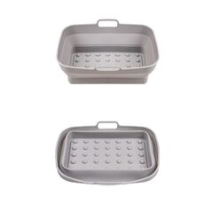 Teglia da forno in silicone resistente alle alte temperature con tappetino per griglia per friggitrice ad aria, specificazione: punto rettangolare grigio