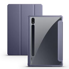 Per Samsung Galaxy Tab S7 + Custodia per tablet in pelle intelligente 3 pieghevoli in acrilico (viola)