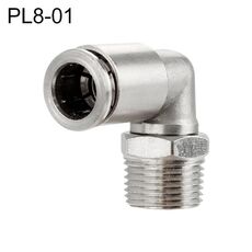 PL8-01 LAIZE Connettore rapido pneumatico a gomito con filettatura maschio in rame nichelato