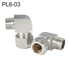 PL6-03 LAIZE Connettore rapido pneumatico a gomito con riduttore in rame nichelato