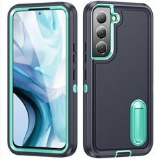 Per Samsung Galaxy S23 + 5G 3 in 1 Custodia rigida per telefono (blu scuro + azzurro)