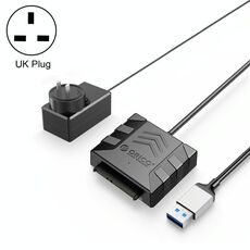 ORICO UTS1 USB 3.0 adattatore HDD SATA da 2,5 pollici con adattatore di alimentazione 12V 2A, lunghezza cavo: 0,3 m (spina UK)