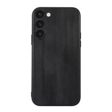 Per Samsung Galaxy S23 5G Custodia per telefono in PU con trama di mucca gialla (nera)