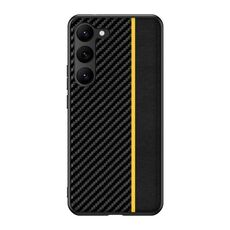 Per Samsung Galaxy S23 5G Custodia per telefono con giunzione in fibra di carbonio ultrasottile (giallo)