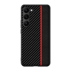 Per Samsung Galaxy S23 + 5G Custodia per telefono con giunzione in fibra di carbonio ultrasottile (rosso)