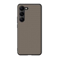 Custodia per telefono con stampa in fibra di carbonio per Samsung Galaxy S23 + 5G (oro)