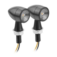 Per Kawasaki/Suzuki/Yamaha/Honda T-S002 1 paio di indicatori di direzione per moto a LED per mini indicatori di direzione retrò in metallo
