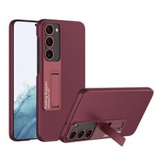 Per Samsung Galaxy S23 + 5G GKK Custodia per telefono antiurto in pelle liscia con supporto (rosso)