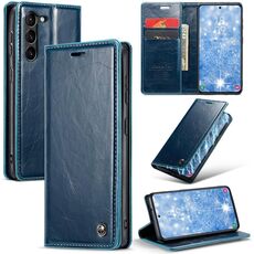 Custodia in pelle per Samsung Galaxy S23+ 5G CaseMe 003 Crazy Horse Texture (blu)