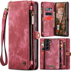 Per Samsung Galaxy S23 5G CaseMe 008 Custodia per telefono in pelle multifunzionale staccabile (rosso)