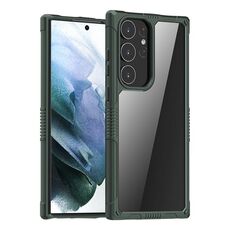 Per Samsung Galaxy S23 Ultra 5G iPAKY PC trasparente + custodia per telefono antiurto in TPU (verde scuro)