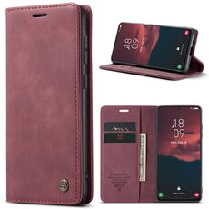 Per Samsung Galaxy S23 5G CaseMe 013 Custodia multifunzionale in pelle con vibrazione orizzontale (rosso vino)