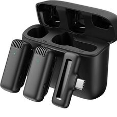 Microfono lavalier wireless Microfono da risvolto per dispositivo di tipo C / USB-C con custodia di ricarica