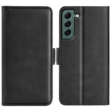 Per Samsung Galaxy S23 + 5G Custodia per telefono in pelle con fibbia magnetica a doppio lato (nero)