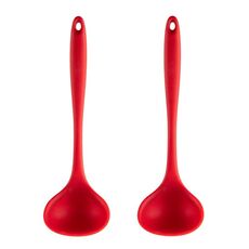 2 pentole in silicone antiaderenti resistenti alle alte temperature, stile: cucchiaio da minestra (rosso)