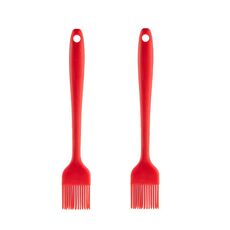 2 pentole in silicone antiaderenti resistenti alle alte temperature, stile: pennello (rosso)
