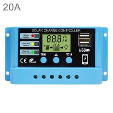 Regolatore di carica solare 20A Regolatore fotovoltaico a scarica di batteria al piombo-acido al litio 12V / 24V, con indicatore luminoso