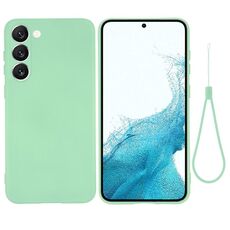Custodia per telefono a copertura totale antiurto in silicone liquido di colore puro per Samsung Galaxy S23 + 5G (verde)