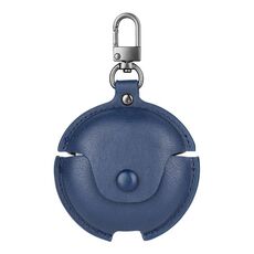 Custodia protettiva per auricolari in pelle per Huawei FreeBuds 4i / 5i Business con gancio (blu)