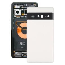 Per il coperchio posteriore della batteria di Google Pixel 6 Pro con cornice centrale (bianco)