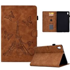 Per Lenovo Tab M10 Gen 2 Custodia per tablet in pelle goffrata Tower (marrone)