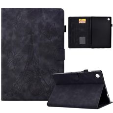 Custodia Smart Tablet in pelle goffrata per Lenovo M10 Plus Tower (nera)