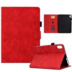Custodia per tablet Smart in pelle goffrata per Lenovo Tab P11 Tower (rosso)