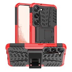 Per Samsung Galaxy S23 5G Tire Texture TPU + Custodia per PC con supporto (rosso)