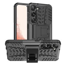 Per Samsung Galaxy S23 5G Texture gomma TPU + custodia per telefono PC con supporto (nero)