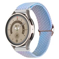Cinturino per orologio a colori sfumati in tessuto universale da 20 mm (blu rosa)