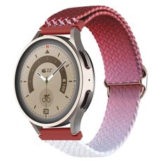 Cinturino per orologio a colori sfumati in tessuto universale da 20 mm (rosso vino)
