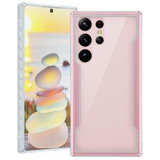 Per Samsung Galaxy S22 Ultra 5G iPAKY Thunder Series telaio in alluminio + paraurti in TPU + custodia trasparente antiurto per PC (oro rosa)