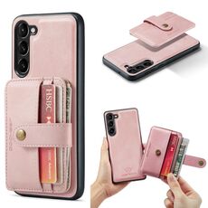 Per Samsung Galaxy S23+ 5G JEEHOOD Custodia per telefono in pelle magnetica antifurto RFID (rosa)
