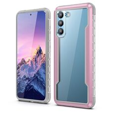 Per Samsung Galaxy S23 5G iPAKY Thunder Series telaio in alluminio + paraurti in TPU + custodia antiurto per PC trasparente (oro rosa)