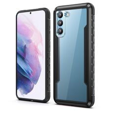 Telaio in alluminio per Samsung Galaxy S22+ 5G iPAKY serie Thunder + paraurti in TPU + custodia antiurto per PC trasparente (nero)