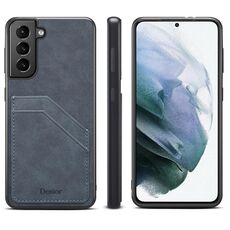 Per Samsung Galaxy S23 5G Denior PU Custodia per telefono con doppio slot per schede (grigio)