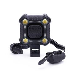 2 in 1 Bike 140db Bell 4 Lamp Cycling Light Avvisatore acustico per bicicletta Allarme a 5 suoni (nero)