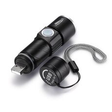 Rivelatore di fluorescenza di identificazione della giada della torcia elettrica ultravioletta USB (nero 365nm)