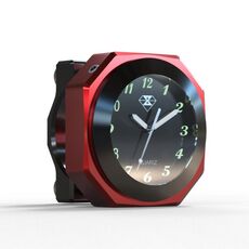 Indicatore di temperatura dell'orologio da esterno impermeabile per moto L1, colore: orologi nero rosso