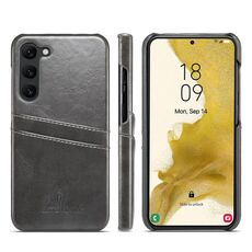 Custodia in pelle per Samsung Galaxy S23 5G Fierre Shann Oil Wax Texture con slot per schede (nero)