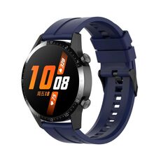 Per Huawei Watch 3 Pro Nuovo cinturino con fibbia in silicone nero da 22 mm (blu notte)