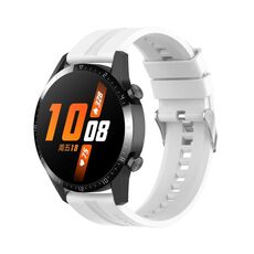 Per Huawei Watch Buds / Watch 3 Pro Nuovo cinturino per orologio con fibbia in silicone argento da 20 mm (bianco)