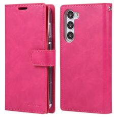 Per Samsung Galaxy S23+ 5G GOOSPERY MANSOOR DIARY Custodia per telefono in pelle con 9 slot per schede (rosa rossa)