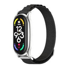 Per Xiaomi Mi Band 6/5/4/3 MIJOBS PLUS Cinturino in nylon traspirante (argento nero)