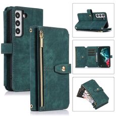 Per Samsung Galaxy S22 + 5G Dream 9-Card Wallet Zipper Bag Custodia in pelle per telefono (verde)