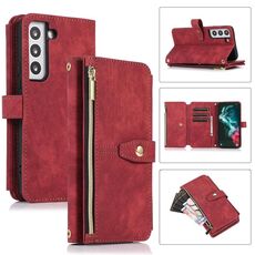 Per Samsung Galaxy S22 + 5G Dream 9-Card Wallet Zipper Bag Custodia in pelle per telefono (rosso)
