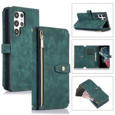 Per Samsung Galaxy S22 Ultra 5G Dream 9-Card Wallet Zipper Bag Custodia in pelle per telefono (verde)